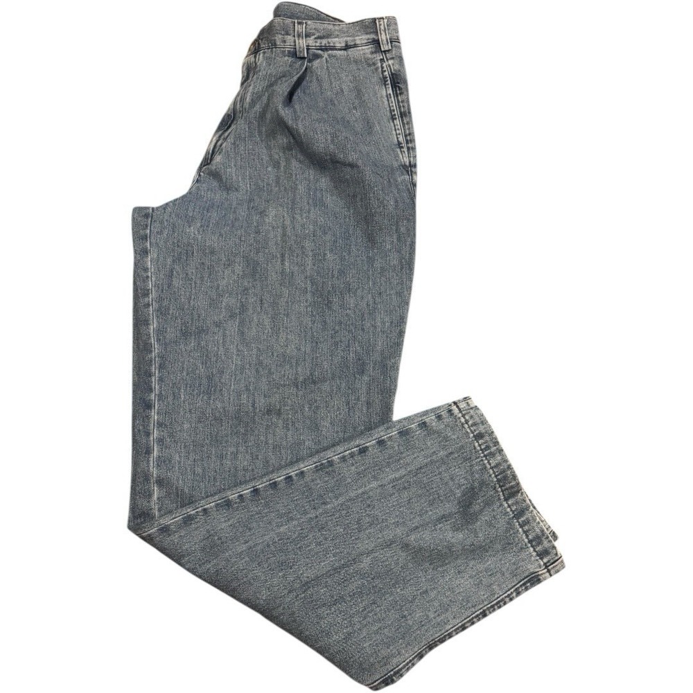 Savane Classic Fit Jeans 34x32 Mens Laundered Denim‎ Pleated Blue